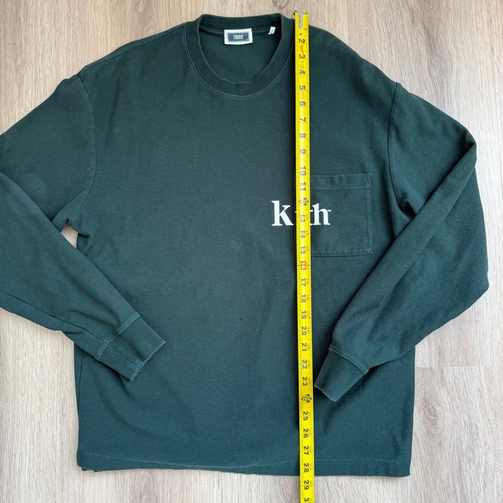 Kith Men's Dark Green Long Sleeve Tee - Picture 3 of 4